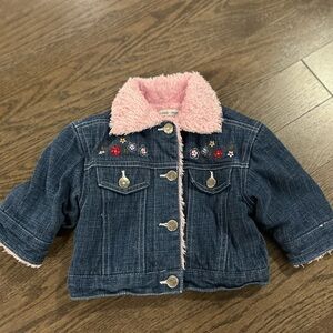 Mary Kate & Ashley Denim Jacket with Pink Collar